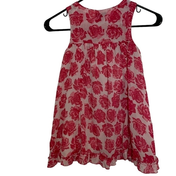 Pumpkin Patch Pink Rose Print Sleeveless Shift Dress Size 6 - Picture 2 of 5